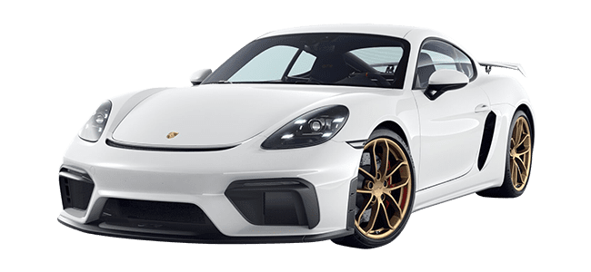 Porsche Cayman GT4 white rental car animation