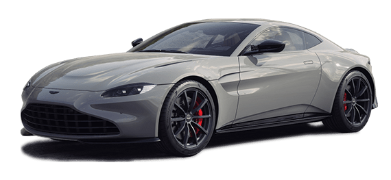 Aston Martin Vantage gray rental car animation
