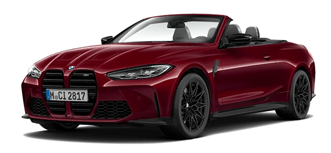 BMW M4 Convertible red car rental animation