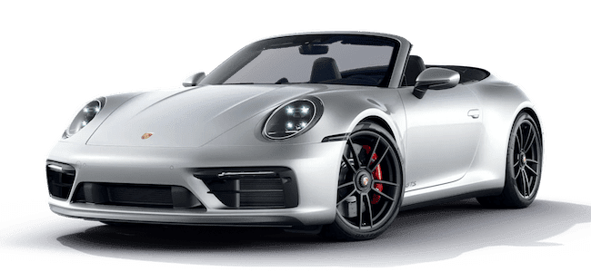 Porsche 911 GTS Convertible silver animation