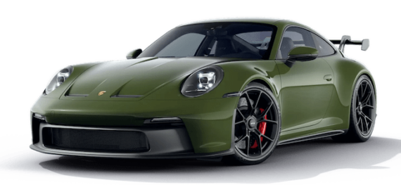 Porsche GT3 natoolive green rental car Animation
