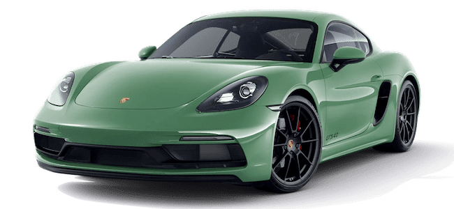 Porsche Cayman GTS green rental car animation